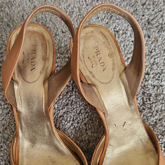Prada Leather Wedge Heels 37 - Picture 3 of 7
